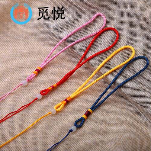 手把件挂绳手工编织玛瑙玉髓珠玉器项链绳 翡翠白玉珠吊绳