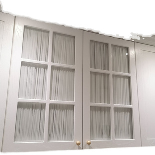 玻璃绷纱帘推拉移柜门遮挡窗纱厨房柜子半帘黏贴免打孔杆轻奢窗帘