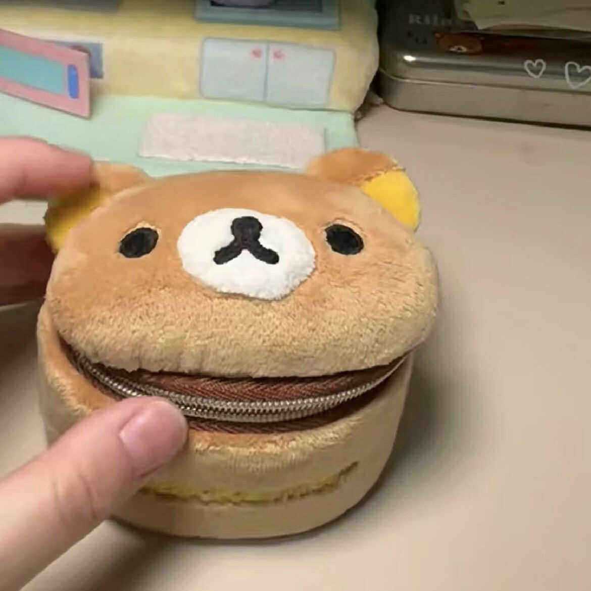 可爱卡通轻松熊迷你首饰包便携式旅行随身饰品收纳小包创意零钱包