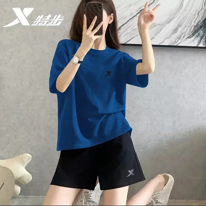 特步速干运动套装女2026夏季新款上衣正品短袖短裤情侣薄款两件套