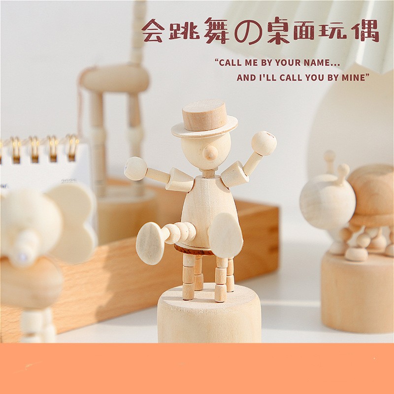 猛兔木质小玩具解压小摆件