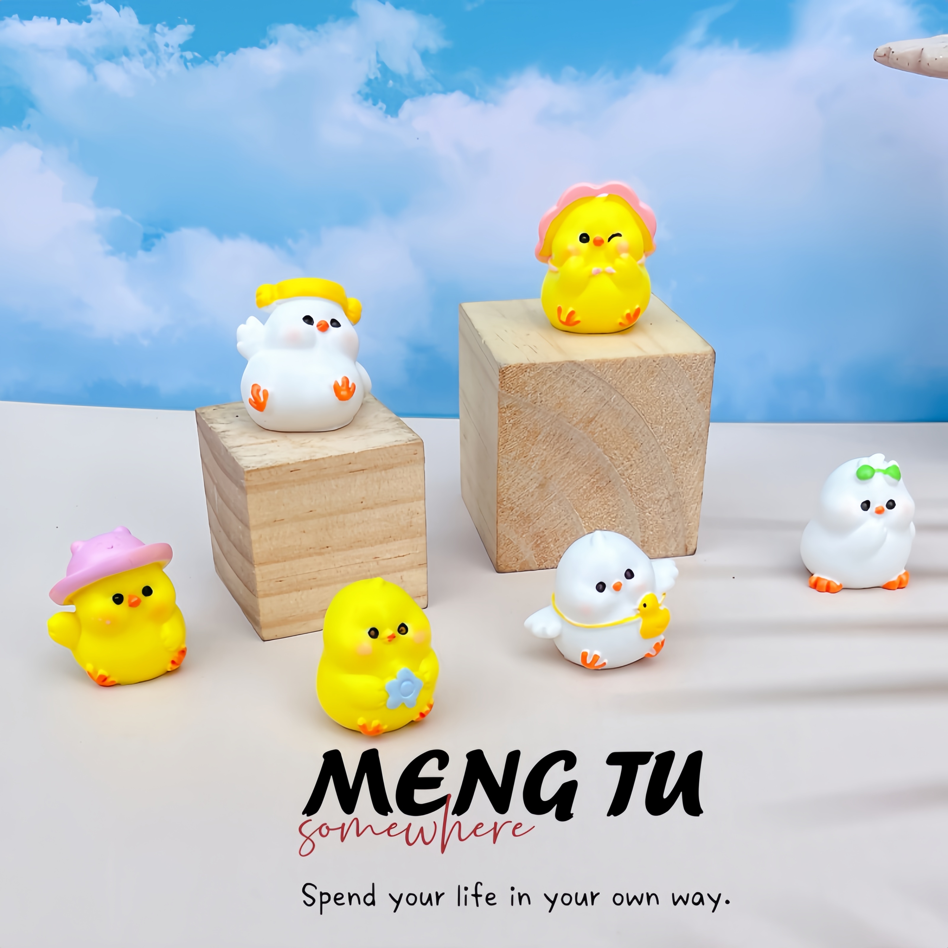 猛兔小黄鸡树脂治愈系小摆件