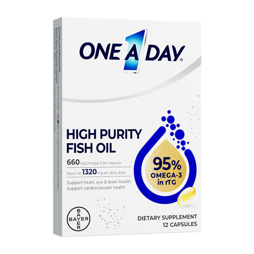 【百亿补贴】拜耳OneADay水晶鱼油95%高纯度omega3软胶囊12粒