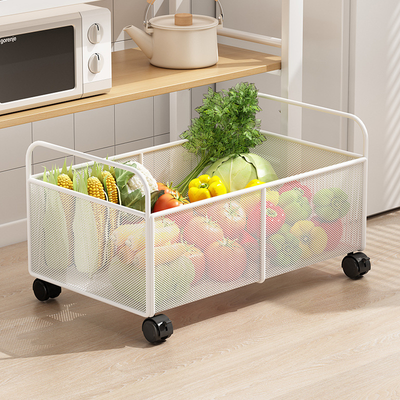 厨房菜篮子置物架落地可移动台面水果筐多功能蔬菜姜蒜收纳架推车