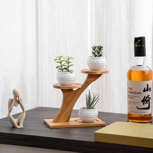 楠竹非实木桌面多层小花架多肉飘窗阳台客厅办公室花盆置物绿植架