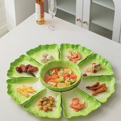 过年团圆饭拼盘餐具白菜碗盘子菜盘家用2025新款碗碟碗盘套装组合