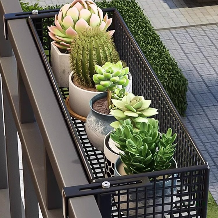 花架置物架阳台挂篮窗台可调节挂钩式悬挂窗外多肉绿萝花盆托架子