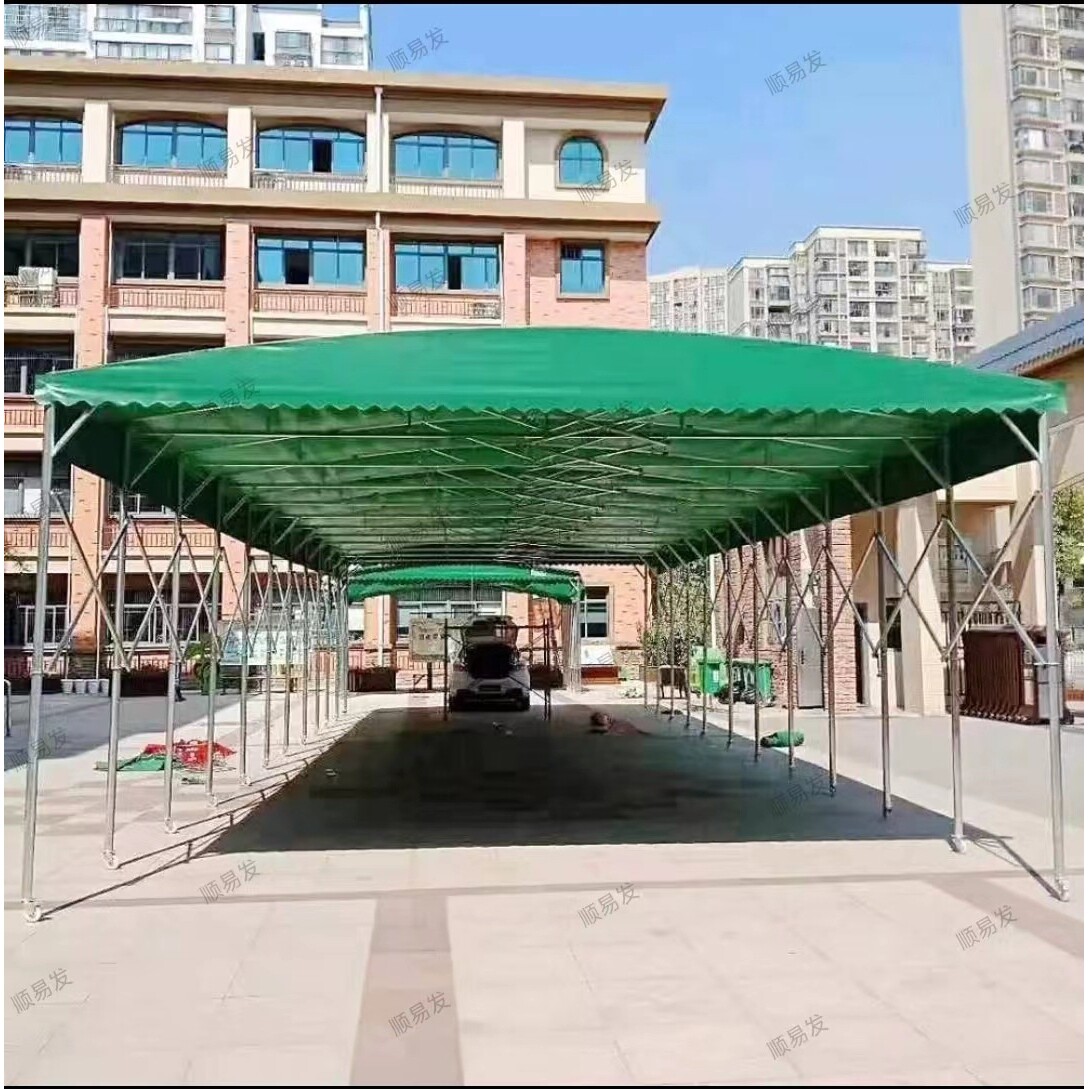 雨棚推拉棚户外防雨移动活动帐篷雨篷停车棚工地棚仓库棚快速安装