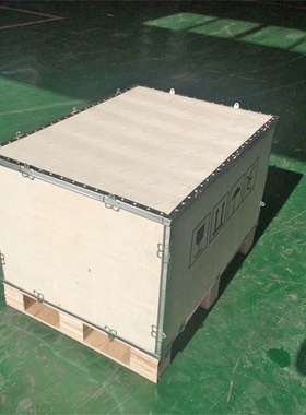 广州厂家定 制木箱胶合板木箱熏蒸出口包装钢带箱卡扣箱折叠木E18