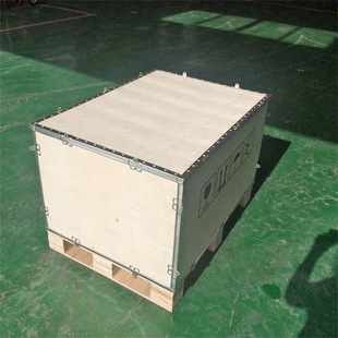 广州厂家定 制木箱胶合板木箱熏蒸出口包装钢带箱卡扣箱折叠木E18