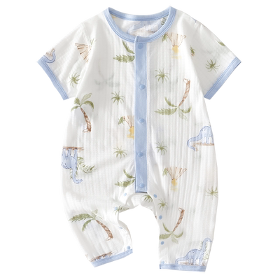 小聪熊婴儿衣服夏薄款短袖连体衣