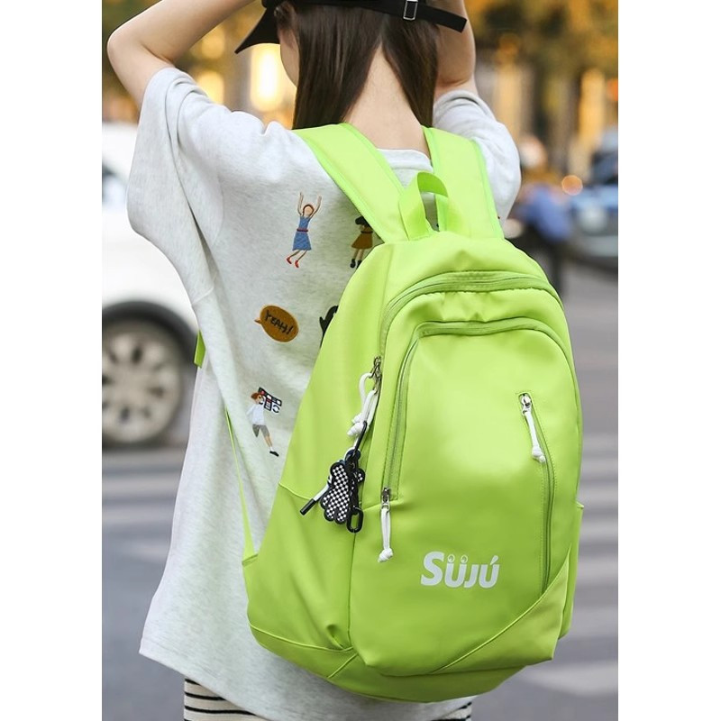 纯色美式书包女生大学生小众设计感双肩包女街头新款少年感背包