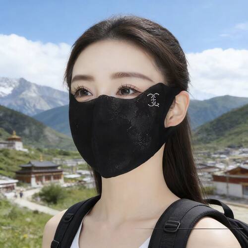 夏季蕾丝防晒口罩新款加大女士护眼角弹力高颜值轻薄透气遮阳面罩