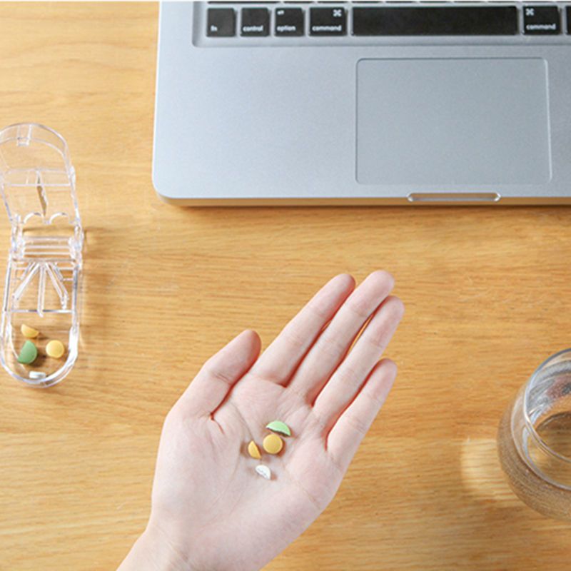 药盒便携药品分装盒密封防潮磨切分药器随身迷你小药片物分割神器