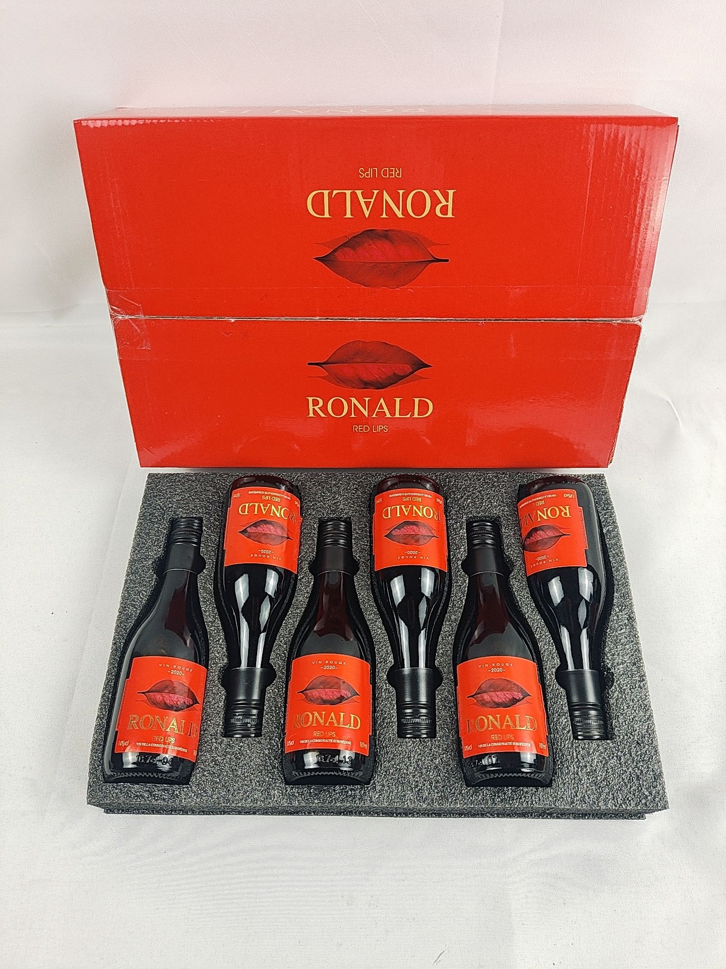 法国进口罗娜蒙德红唇干红葡萄酒187ml*6瓶小瓶干红14度礼盒款