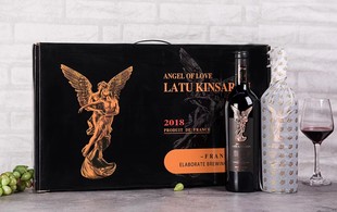 (撩客服享优惠价)红酒法国进口拉图金萨仑爱神天使干红葡萄酒