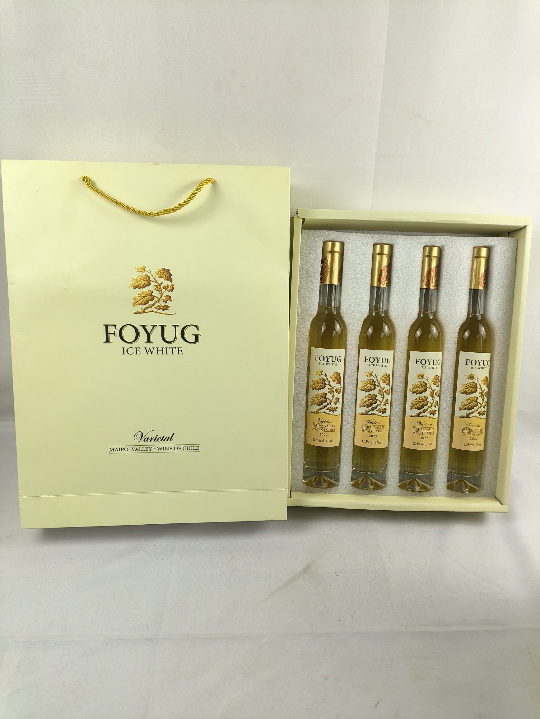 智利进口冰酒贵腐酒甜型甜冰白葡萄酒375ml*4瓶礼盒款