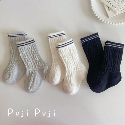 羊绒宝宝袜子学院风黑白灰学生袜