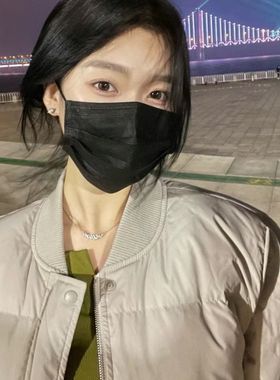 黑色口罩一次性男女百搭高颜值加厚防护独立包装透气好成人黑口罩