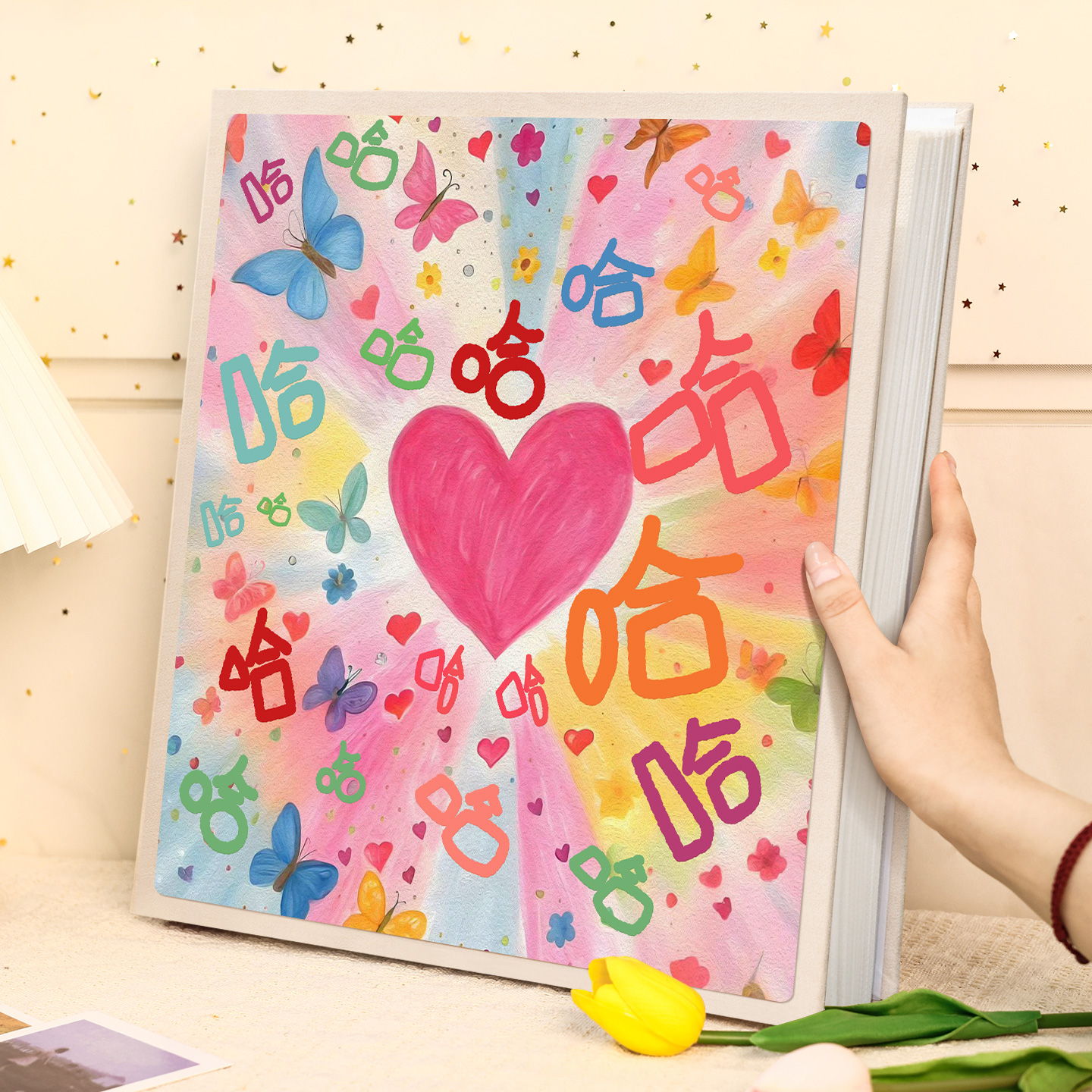 情侣拍立得相册本纪念册自粘式覆膜影集大容量家庭照片收纳相簿56