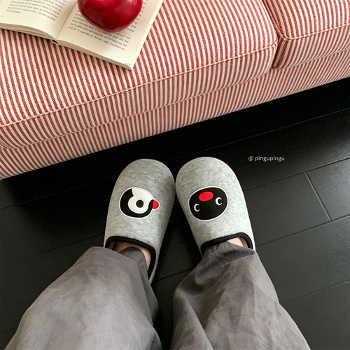 卡通正版pingu企鹅棉拖鞋男女