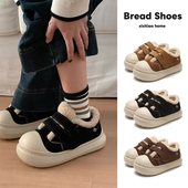 厚底毛毛鞋 防滑保暖户外穿运动休闲板鞋 新款 女冬季 加绒魔术贴棉鞋