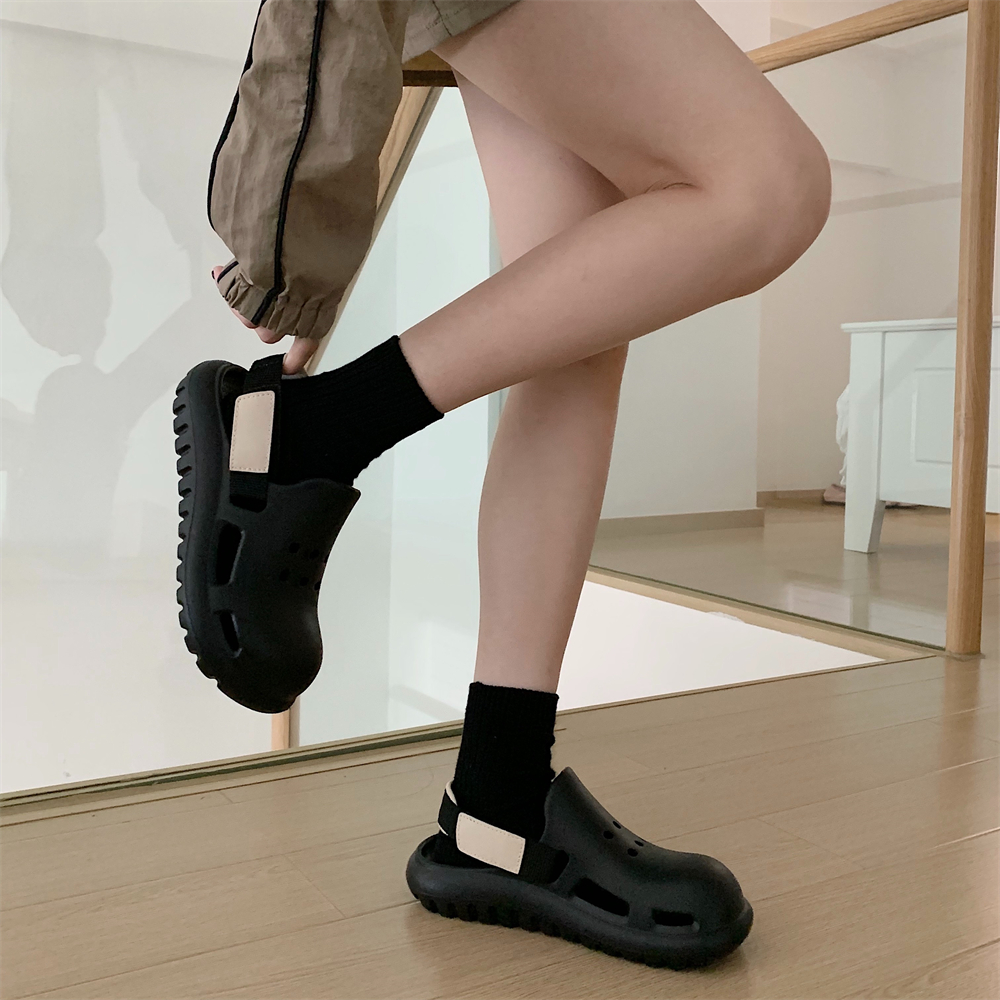 春季踩屎感包头亲子运动洞洞鞋