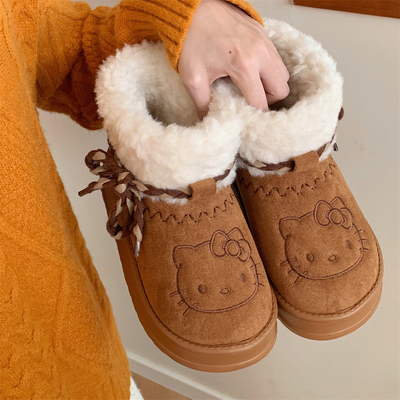 复古加绒时尚KT猫冬室外雪地靴