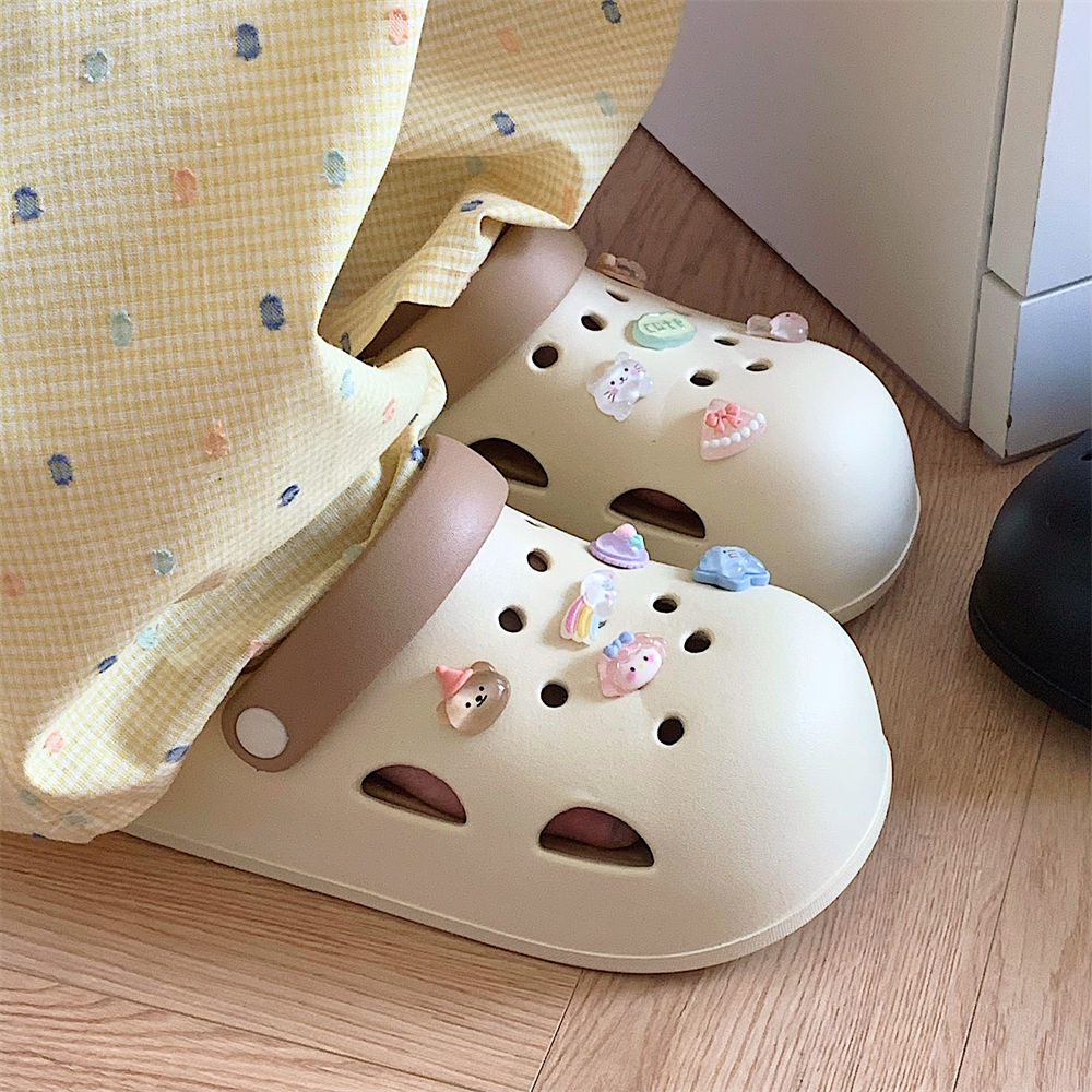 细细条女生EVA软底卡通洞洞鞋ins