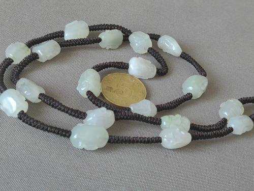 独山玉老透水白料十八罗汉项链，温润细腻，百搭百配