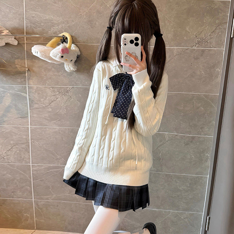 美子轻奢新品雪野中套头毛衣