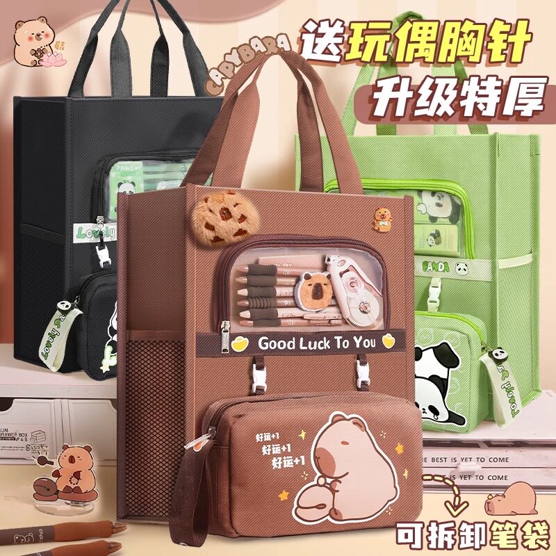 补课手提袋儿童大容量补习袋帆布
