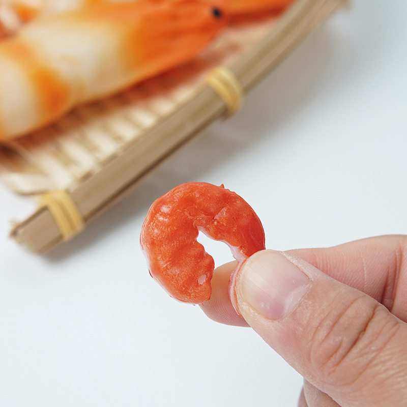 PVC仿真虾仁模型DIY食玩面碗配件假虾仁道具小米虾过家家食玩配件