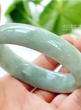 天然正品A货玉镯翡翠色玉手镯贵州翠旺夫女款浅绿飘花玉镯子真玉