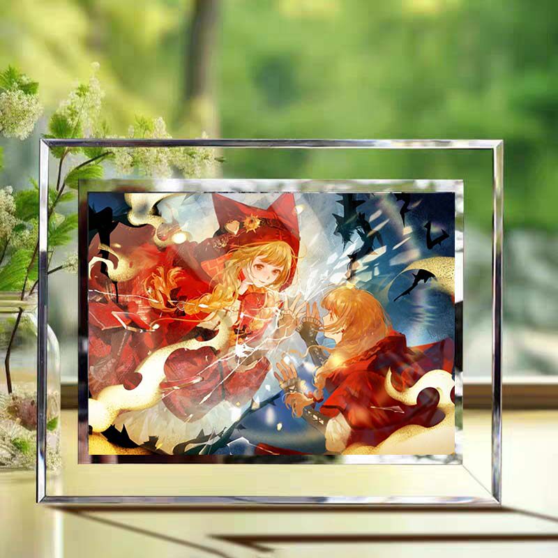 无限暖暖她是不驯火2.4周边相框摆件装饰礼物小红帽与猎枪摆件