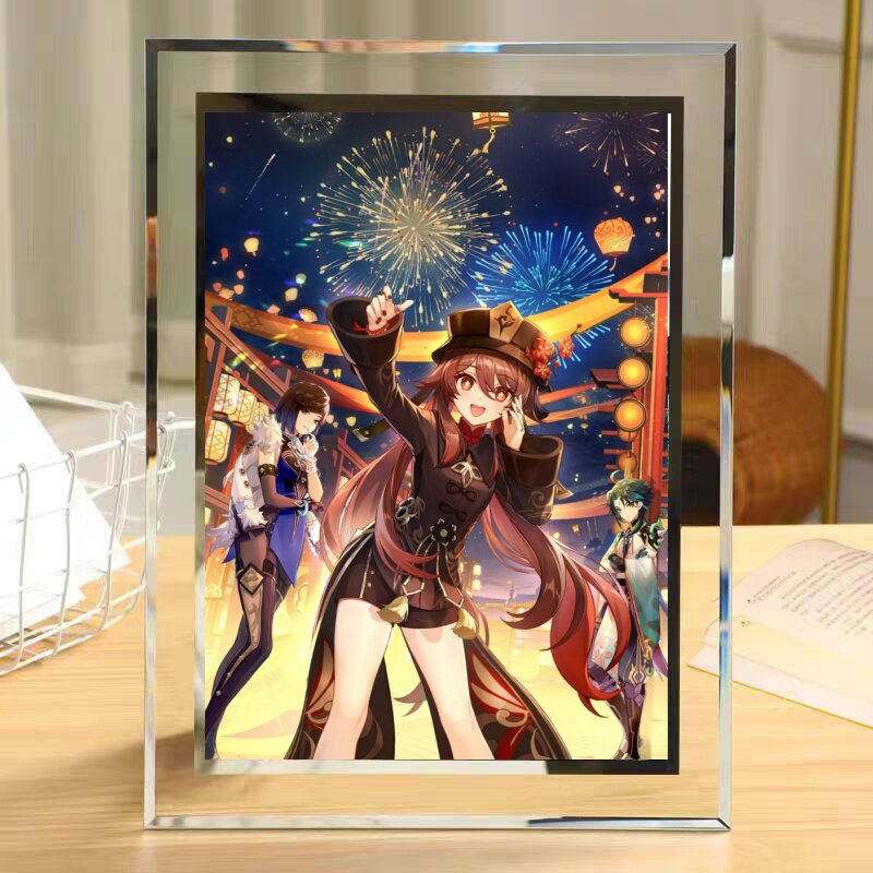 胡桃原神往生堂堂主水晶玻璃相框桌面摆件装饰画框送朋友生日礼物