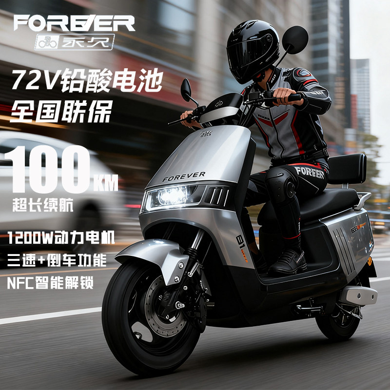 永久电动车2024新款成人电瓶车男女士小型电动摩托车