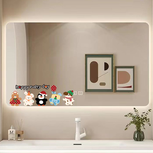 卡通多巴胺镜子装饰贴纸墙贴浴室