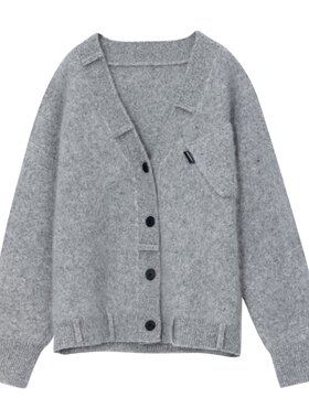 UX 冬季新款 灰色开衫女 时尚气质通勤