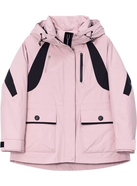 UX 冬季新款 粉色一手长户外运动羽绒服女时尚外