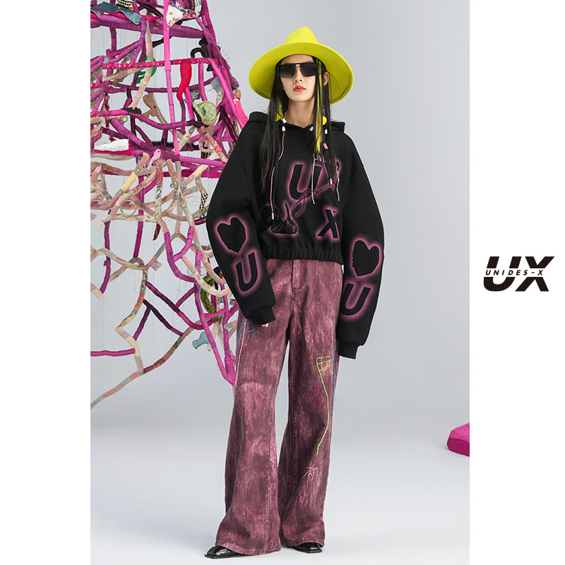 【呼呼严选专享】UX 2025春秋新款 牛仔直筒裤高腰阔腿牛仔拖地裤,女装/女士精品,牛仔裤,淘宝优惠券,粉丝福利购,淘宝优惠卷