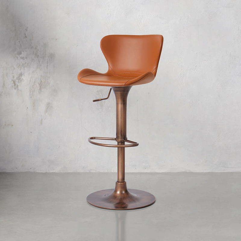 家用现代高脚固定吧椅轻奢高级简约设计师款感酒吧四脚吧台椅子