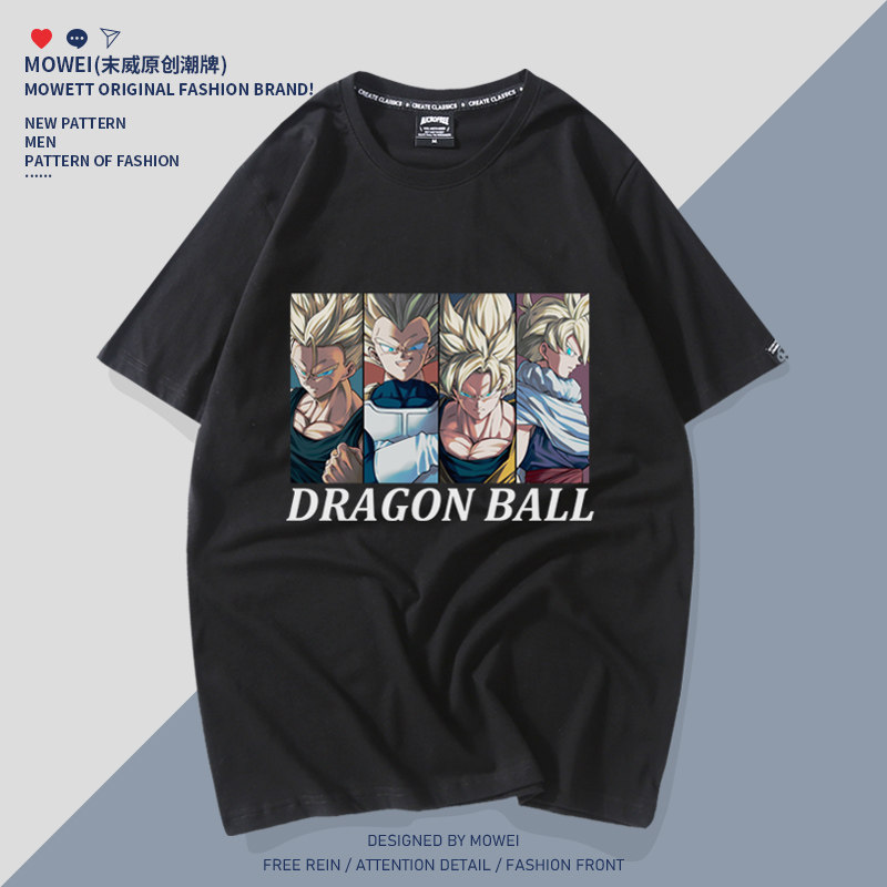 七龙珠联名t恤男日系ulzzang潮牌2022新款宽松学生百搭情侣短袖夏