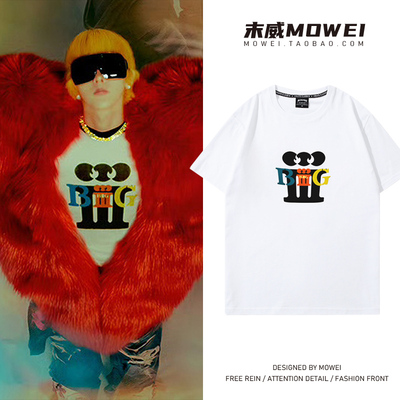 BIGBANG权志龙20周年周边同款短袖T恤男红帽GD818生日应援服夏潮