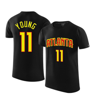 亚特兰大老鹰队11号特雷杨球衣男美式篮球运动宽松休闲短袖t恤夏