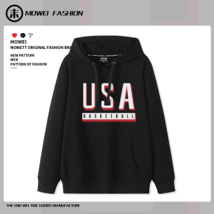 美国男篮卫衣男USA梦之队世界杯篮球训练服连帽宽松纯棉外套秋冬