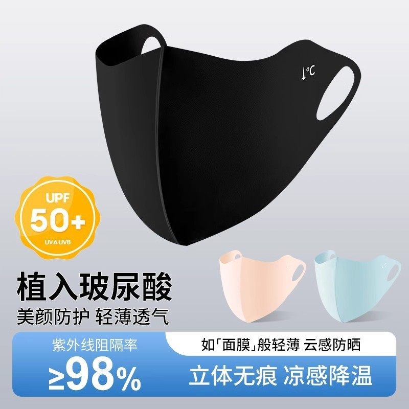 防晒骑行口罩透气面罩女冰丝防虫男立体运动高颜值薄款防风护眼角