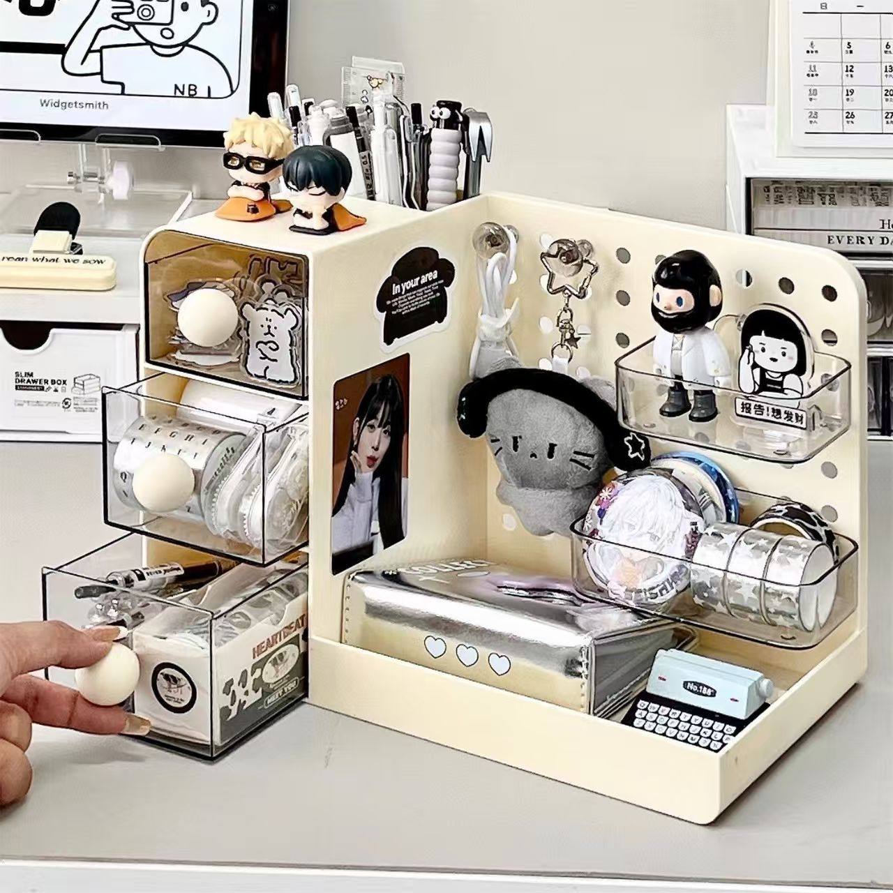 洞洞板收纳盒笔筒书桌抽屉式文具置物架办公室桌面杂物整理置物盒,收纳整理,化妆箱/盒,淘宝优惠券,粉丝福利购,淘宝优惠卷