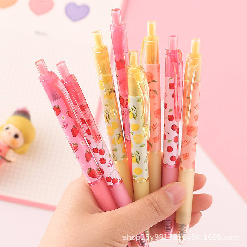 可爱创意水果大容量按动式中性笔0.5mm墨水小清新学生黑水笔考试,文具电教/文化用品/商务用品,中性笔,淘宝优惠券,粉丝福利购,淘宝优惠卷