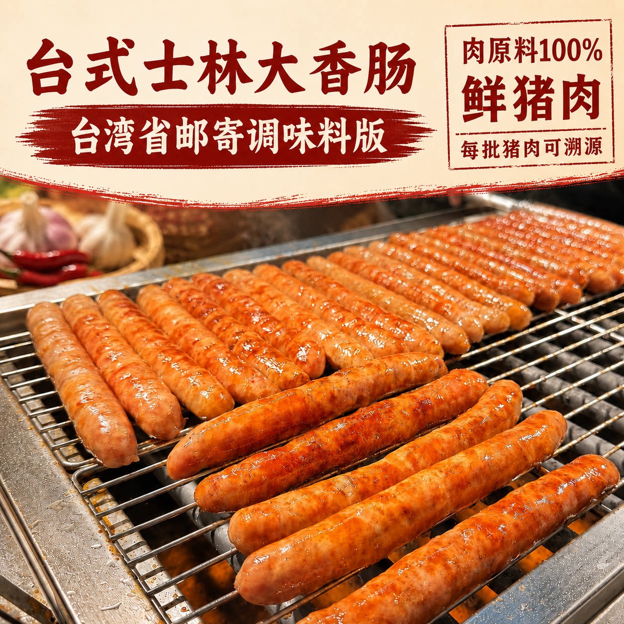 儿童鲜肉正宗台湾士林大香肠夜市图片